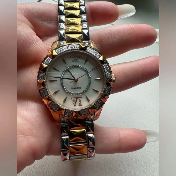 Limited edition 415/500 Gevril two tone watch women's stainless